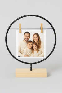 Фоторамка с прищепкой для фото и светодиодами «Circle loft»