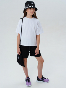 Комплект для девочки: футболка, шорты, сумка-мешок