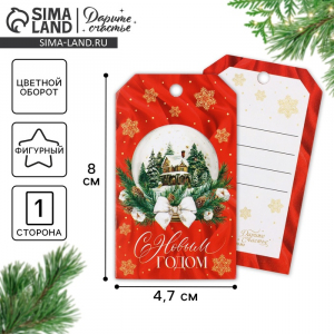 Шильдик на подарок «С Новым годом!», 4.5?8 см
