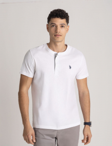 SOLID JERSEY HENLEY SHIRT