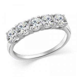 Кольцо с фианитом родированное серебро 925*