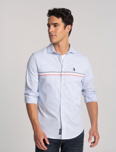 LONG SLEEVE ENGINEERED STRIPE POPLIN SHIRT