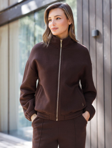 Бомбер на молнии из футера трехнитки с начесом