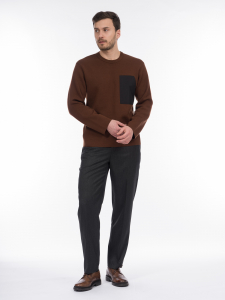 Классические брюки прямого кроя из смесовой ткани