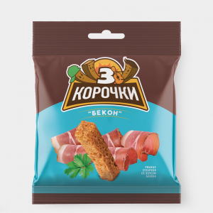 «3 Корочки», сухарики со вкусом бекона, 40 г