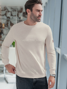 Джемпер с авторским принтом из легкого футера