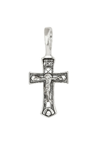 Крест из серебра литье частичное чернение