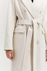 Пальто женское демисезонное 26326 (молочный/рубчик)