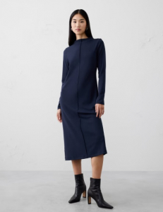 Cozy Ribbed Knit Midi Dress