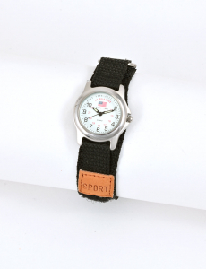 USPA JUNIOR BLACK NYLON FASTWRAP WATCH