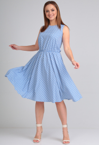 Платье Lady Line 544 голубой горох
