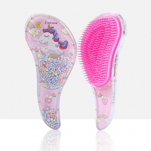 Детская массажная мини-расческа с шариками и единорогом