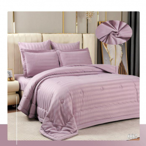 КПБ EFOR SATIN модель 2 с одеялом семейный лиловый