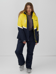 Горнолыжный костюм женский зимний УЦЕНКА желтого цвета 02807J