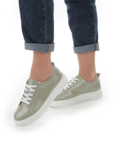 05-HY21-5D GRAY GREEN Кроссовки женские (натуральная кожа)