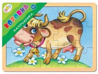 Пазл из дерева Каруселька Коровка