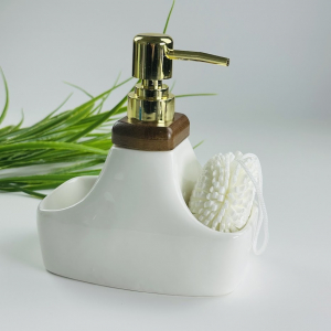 235-032 Диспенсер для моющего средства с губкой TROPICAL в под.уп.(х16) Фарфор