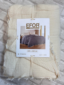 ПЛЕД EFOR МУСЛИН  220*240  (КРЕМОВЫЙ)