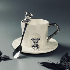 315-076 Чашка 250мл с блюдцем и ложкой в под.уп.(х12)Фарфор