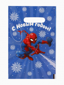 Пакет подарочный, полиэтилен, «С Новым годом», Человек паук, 20?30 см