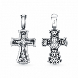 Крест из серебра литье частичное чернение