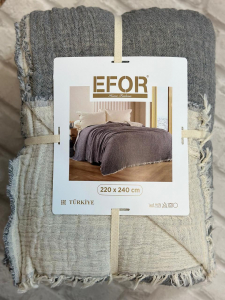 ПЛЕД EFOR МУСЛИН  220*240 (АНТРАЦИТ)