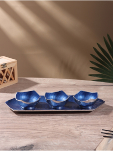 Менажница на подносе «Аква», набор 3 шт., 9?9?5 см, алюминий