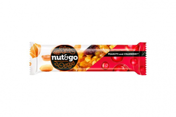 «Nut&Go», батончик с арахисом и клюквой, 42 г (упаковка 18 шт)