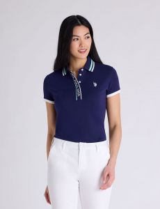 WORDMARK HIDDEN PLACKET POLO SHIRT
