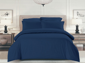 Комплект постельного белья Шпинель классический синий страйп-сатин