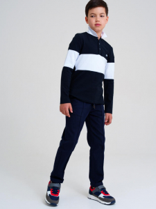 Футболка-поло с длинным рукавом для мальчика