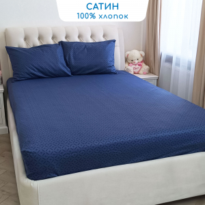 Простыня на резинке Сапфир сатин 160х200
