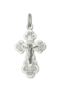 крест из серебра штампованный белый