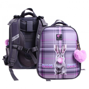 Рюкзак каркасный школьный 38?30?16 см, эргономичная спинка, Stavia «Кролик»