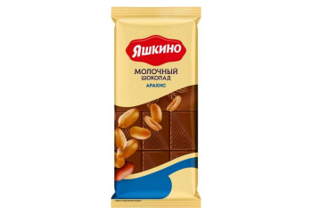 «Яшкино», шоколад молочный с арахисом, 78 г