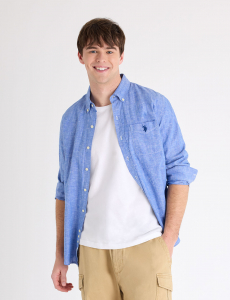 LONG SLEEVE LINEN BLEND SHIRT