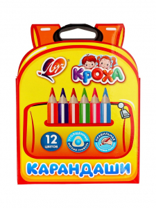 Карандаши 12 цвета, Луч Кроха, трехгранные, утолщенные