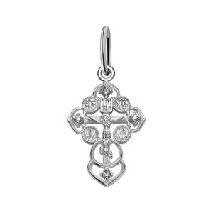 Крест с фианитом серебро 925*