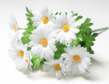 Искусственные цветы, Ветка в букете ромашка 8 голов (1010237) белый