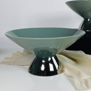 163-017 Фруктовница 27х14см на ножке MULTICOLOR в под.уп.(х8)Фарфор