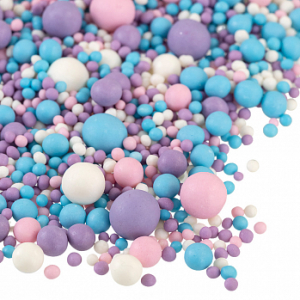 Посыпка микс из рисового драже в глазури матовая «Розовая/сиреневая/голубая/белая», 1 кг