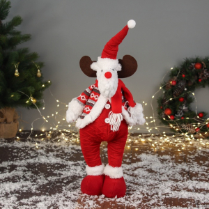 Игрушка мягкая «Олень-пузатик» стоит, 12?40 см, красный