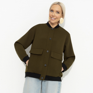 Бомбер с накладными карманами, Бунтарка (green)