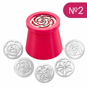 Набор насадок (дисков) для зефирных цветов с адаптером №2
