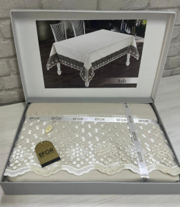Скатерть EFOR ASLI GARDENYA 160*220 прямоугольная капучино S. KAHVE