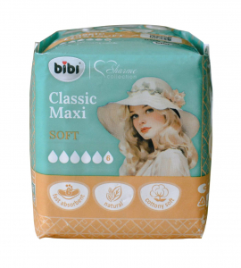 Прокладки "BIBI" Classic Maxi Soft, 6 капель, 10 шт.