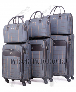 Комплект из 3-х чемоданов и 3-х бьюти-кейсов «Borgo-Antico» «Grey Check»