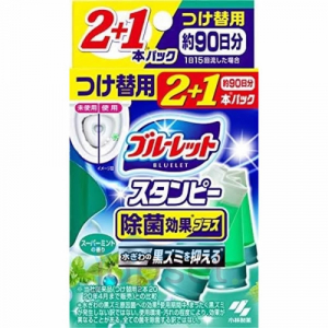 Bluelet Stampy Super Mint Дезодорирующий очиститель цветок для туалетов, с ароматом мяты, запасной блок, 3 х 28 гр