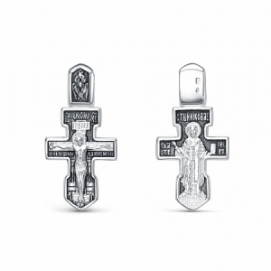 Крест (свт.Николай) из серебра литье частичное чернение
