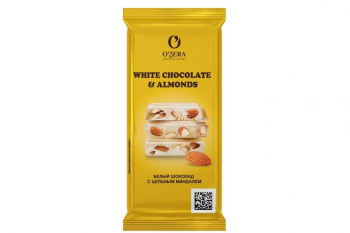 «O'Zera», шоколад White and Extra Almond, 90 г